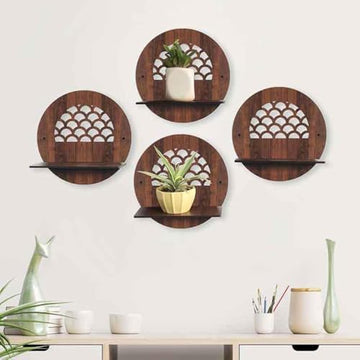 Set of 4 Random Round Wall Hanging Laminated