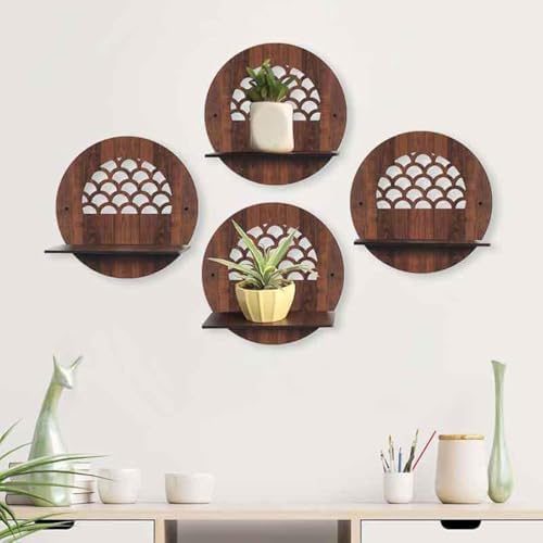 Set of 4 Random Round Wall Hanging Laminated