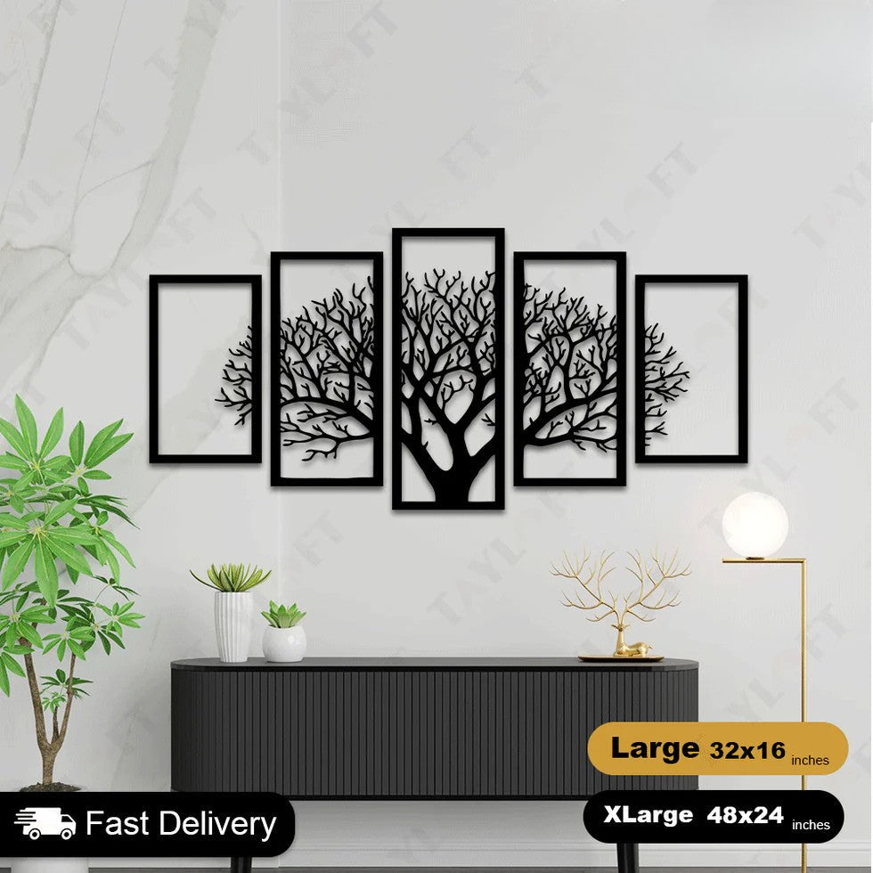 5 Frame Tree Panel For Wall Decor