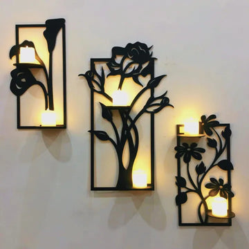Set of 3 Flower Frame Wall Shelves