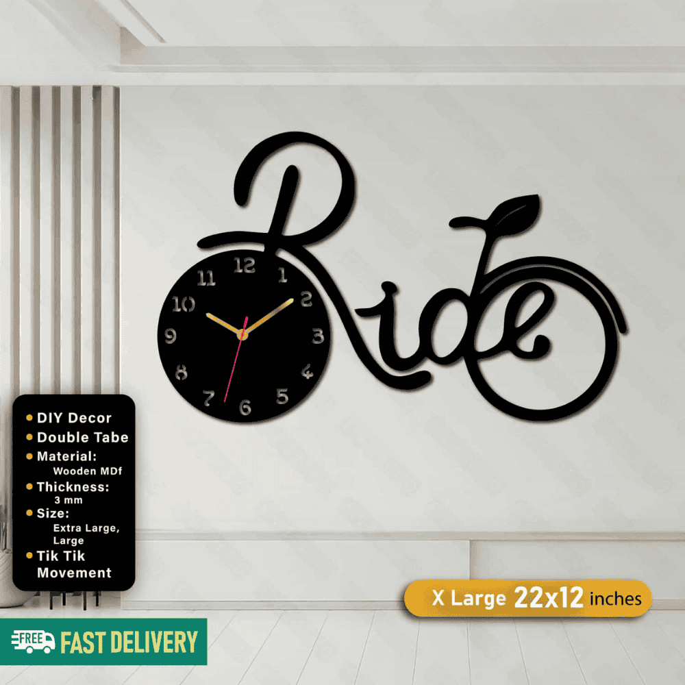 Ride Wooden Clock For Wall Decor