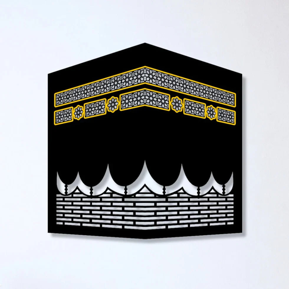 LED Wall Art Inspired by the Kaaba – Elegant Islamic Home Decoration (12x12 inches)